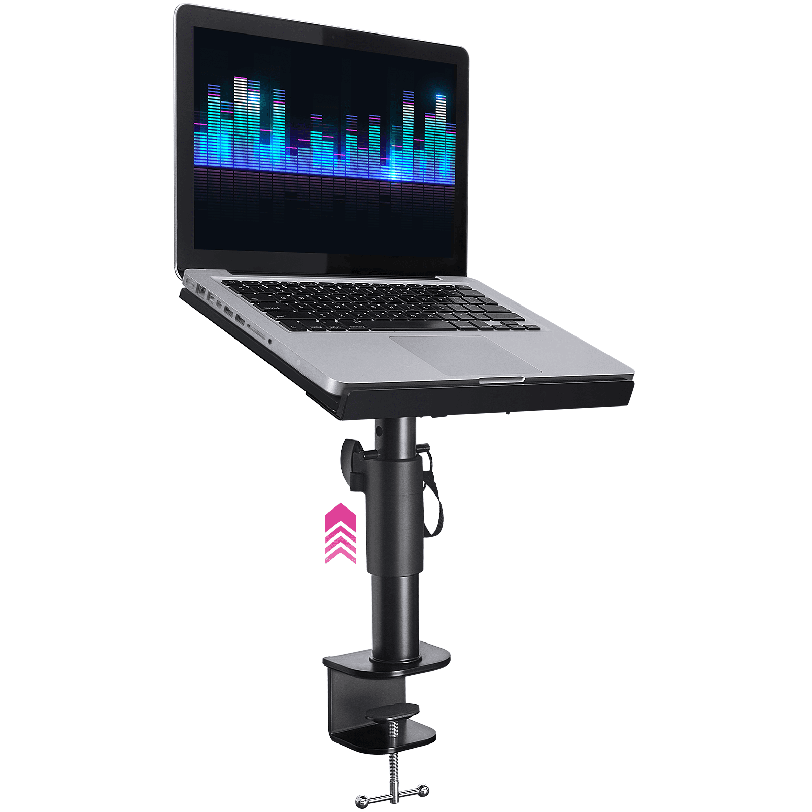 Adjustable Black Steel Laptop Desk Mount with Clamp
