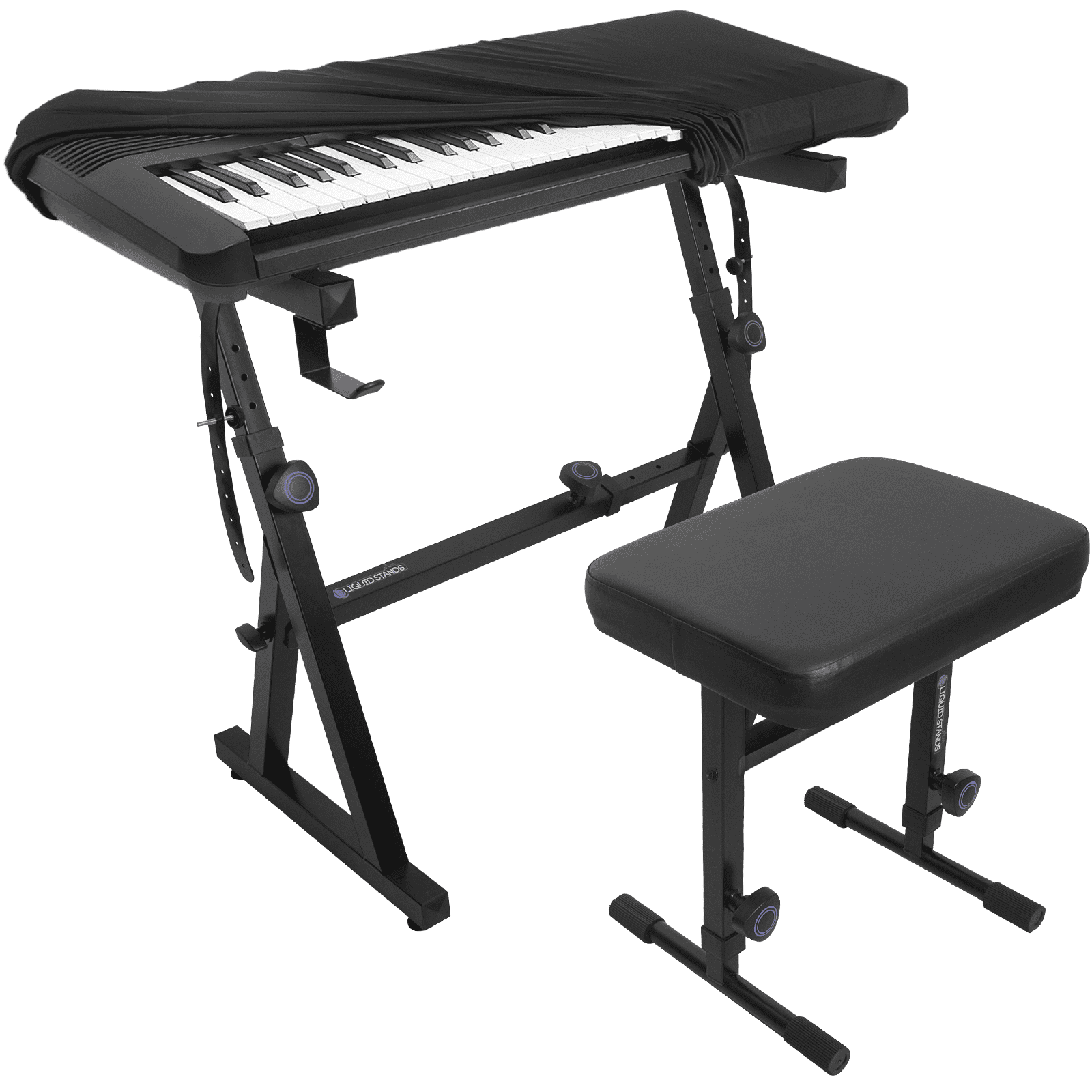 Liquid Stands Piano Keyboard Stand and Bench Set, Piano Cover ...