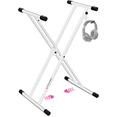 thumbnail image 1 of Liquid Stands White Piano Keyboard Stand - X Style Adjustable & Portable Heavy Duty Music Stand for Kids and Adults - Fits 54-88 Key Electric Pianos - Double Braced Foldable Digital Piano Table Frame, 1 of 7