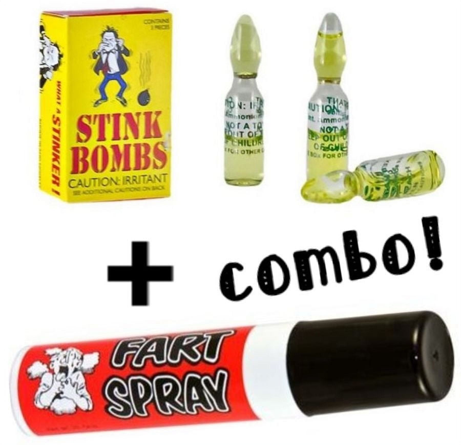 Liquid Stink Bombs (3) + Fart Spray Can (1) Combo Set