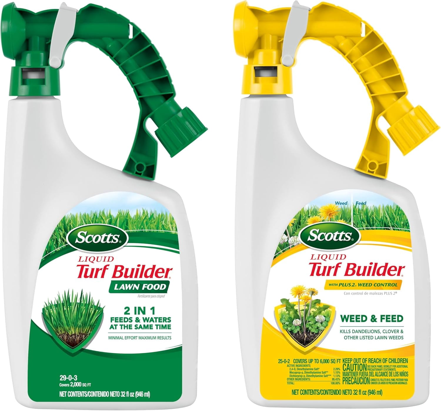 Liquid Turf Builder 2 Step Lawn-Care with Plus Weed Control and Food, Liquid-Weed Feed Fertilizer, 32 oz.