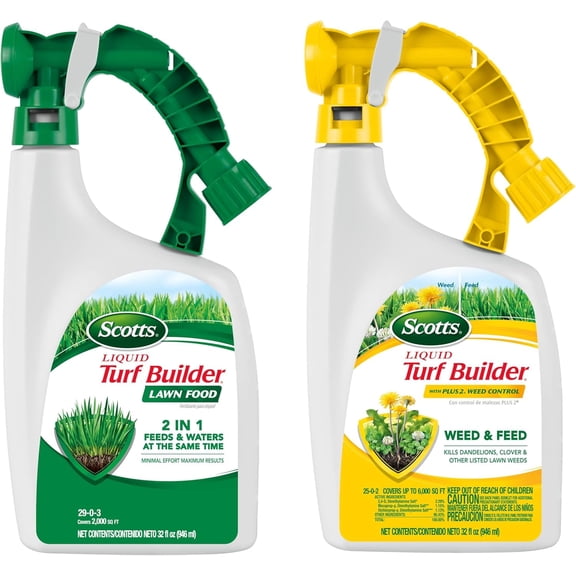 Liquid Turf Builder 2 Step Lawn-Care with Plus Weed Control and Food, Liquid-Weed Feed Fertilizer, 32 oz.