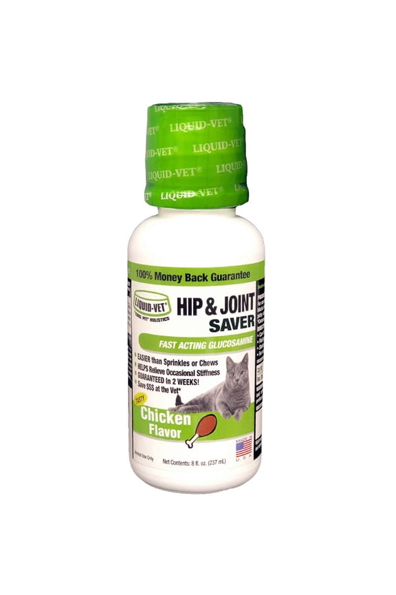 Hip & Joint Saver Supplement for Cats with Glucosamine, Chicken, 8 oz.