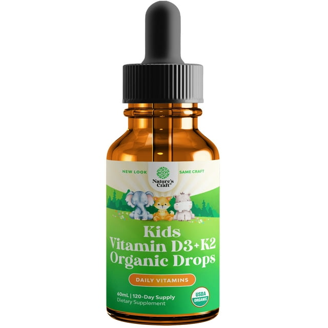 Liquid Vitamin D3 Drops for Kids Organic Vitamin D for Kids and