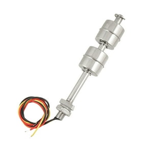 Liquid Water Level Sensor Vertical Dual Ball Floating Switch Silver Tone