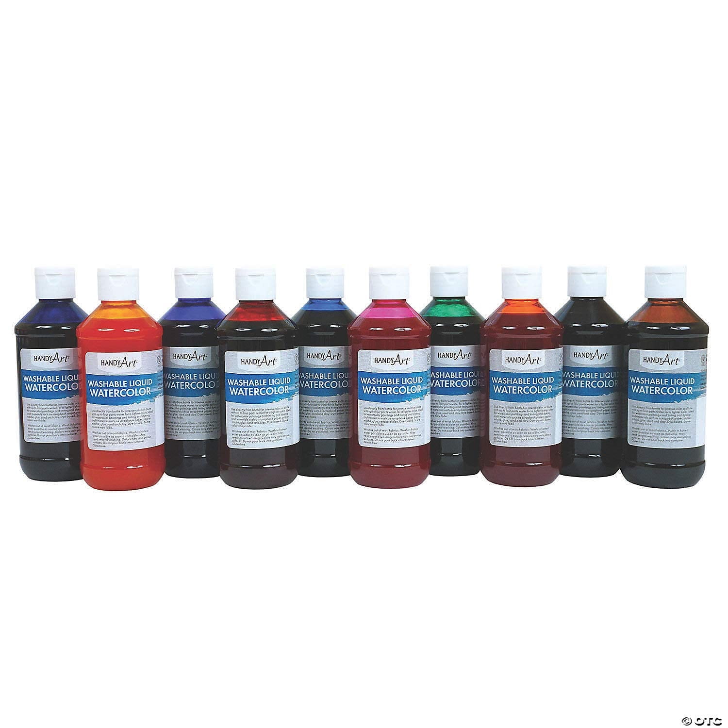 Fun Express Basic Supplies 8 oz Assorted Gloss Watercolor Art Paints 10 Pack