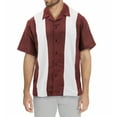 thumbnail image 1 of Liquid West Men's Classic Retro Bowling Shirt ( #10 - White/Burgundy, L), 1 of 3