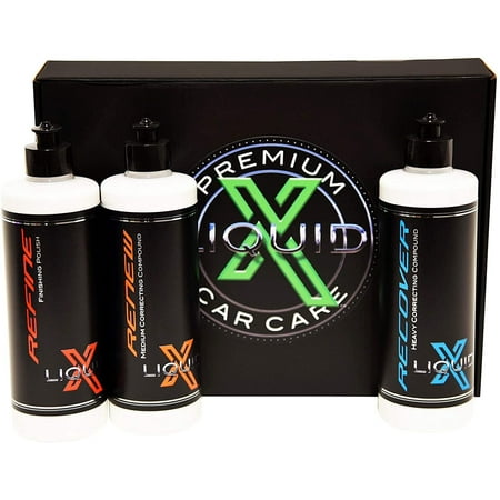 Liquid X 3 Step Polishing Box Kit - Heavy Correcting Compound, Medium Correcting Compound & Finishing Polish