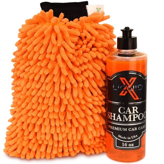 Liquid X Classic Car Shampoo Combo - 16oz Car Wash Soap & Microfiber Wash Mitt