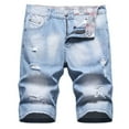 thumbnail image 1 of Liquidación de hoy DDAPJ pyju Men's Casual Denim Shorts Distressed Stretchy Jeans Shorts Ripped Short Pants Sky Blue XL, 1 of 6