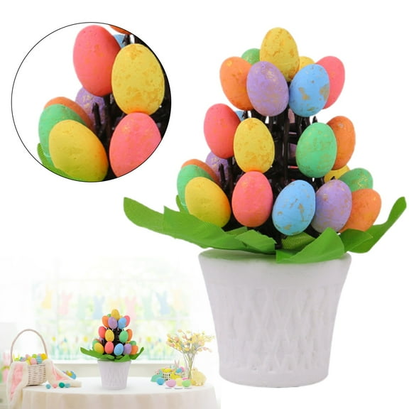 Liquidation Pallets! Easter Eggs Table Decorations With Burlap Base Decorative Tree Table Centerpiece For Easter Great Festival Home Decor For Easter Party Clearance Sale