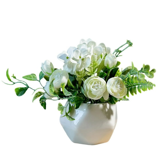 Liquidation Pallets! Potted Plants Artificial Plants With Vase Artificial Leaves In Pots Mini Green Faux Potted Plants For Desktop Greeny Home Decor