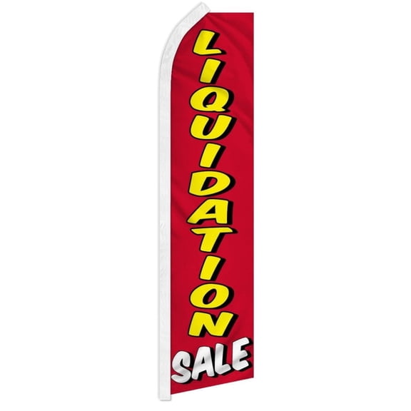 Liquidation 11.5ft x 2.5ft Advertising Poly Super Feather Flag – Outdoor Business Sale Sign