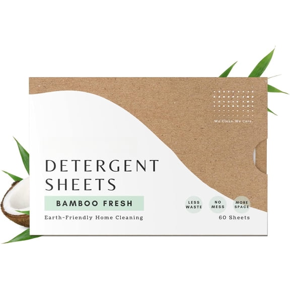 Liquidless Laundry Detergent Sheets (60 Sheets) - Scent - , Plastic-free, Biodegradable, & Non-