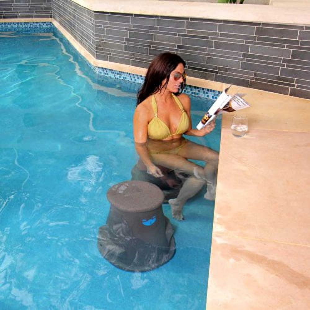 Liquidseat Swim Up Footrest Outdoor Bar Stool, Black