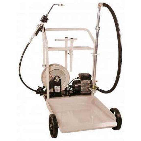 Liquidynamics 51009C-S1 Electric Oil Transfer Cart for 55 gallon Drums w/ 25 Hose Reel, System Includes