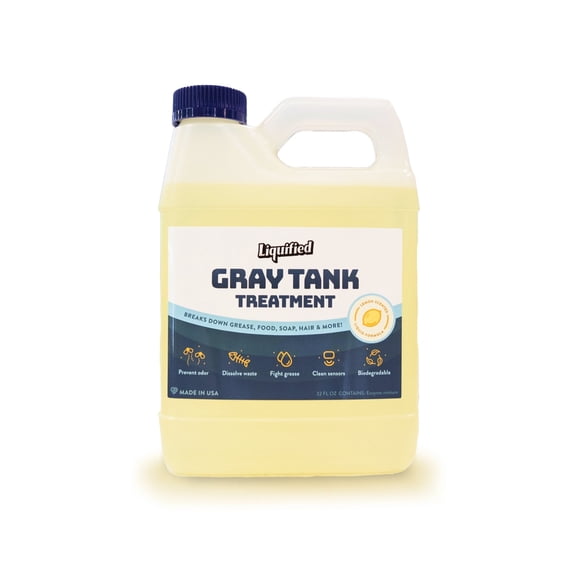 Liquified Gray Tank RV Toilets Treatment with Enzyme Formula, RV Cleaning Supplies, 32 fl oz