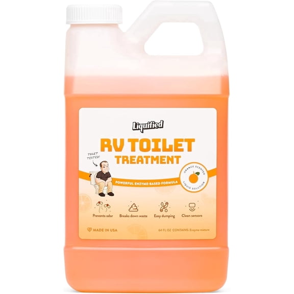 Liquified RV Toilets Treatment, Black Holding Tank Digester and Deodorizer, Orange Scent, 64 fl oz