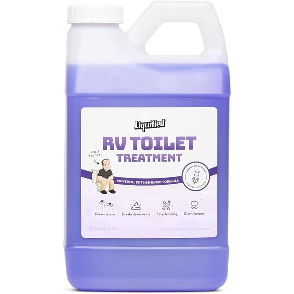 Liquified RV Toilets Treatment, Black Holding Tank Digester and Deodorizer, Lavender Scent, 64 fl oz