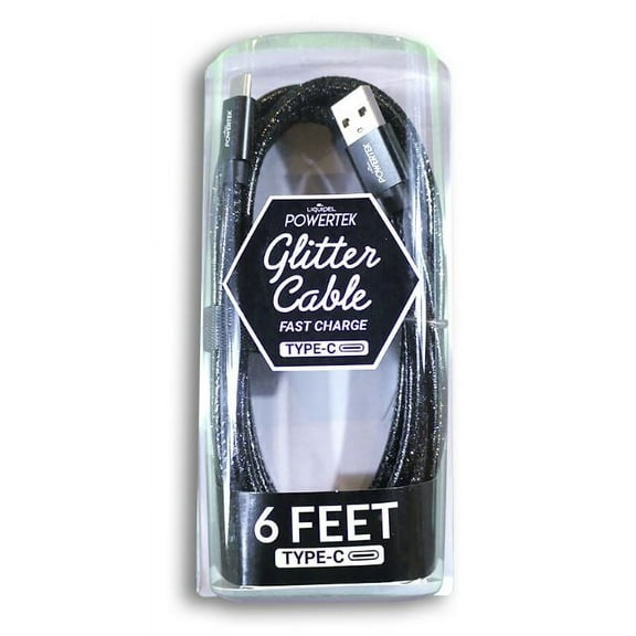 Liquipel 6' Telephone Cable with Storage Strap, Black