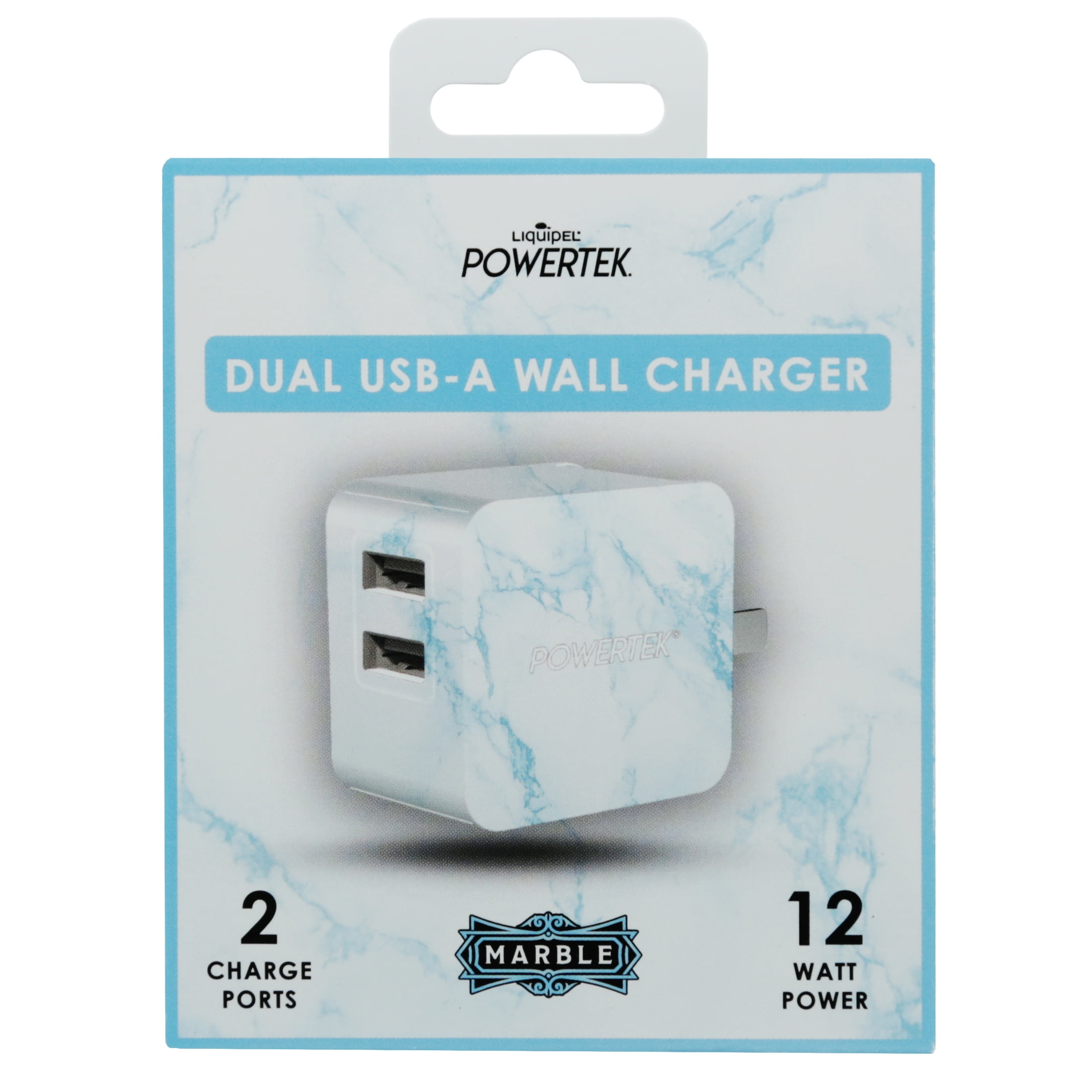 Liquipel Dual USB-A Wall Charger Marble - Blue