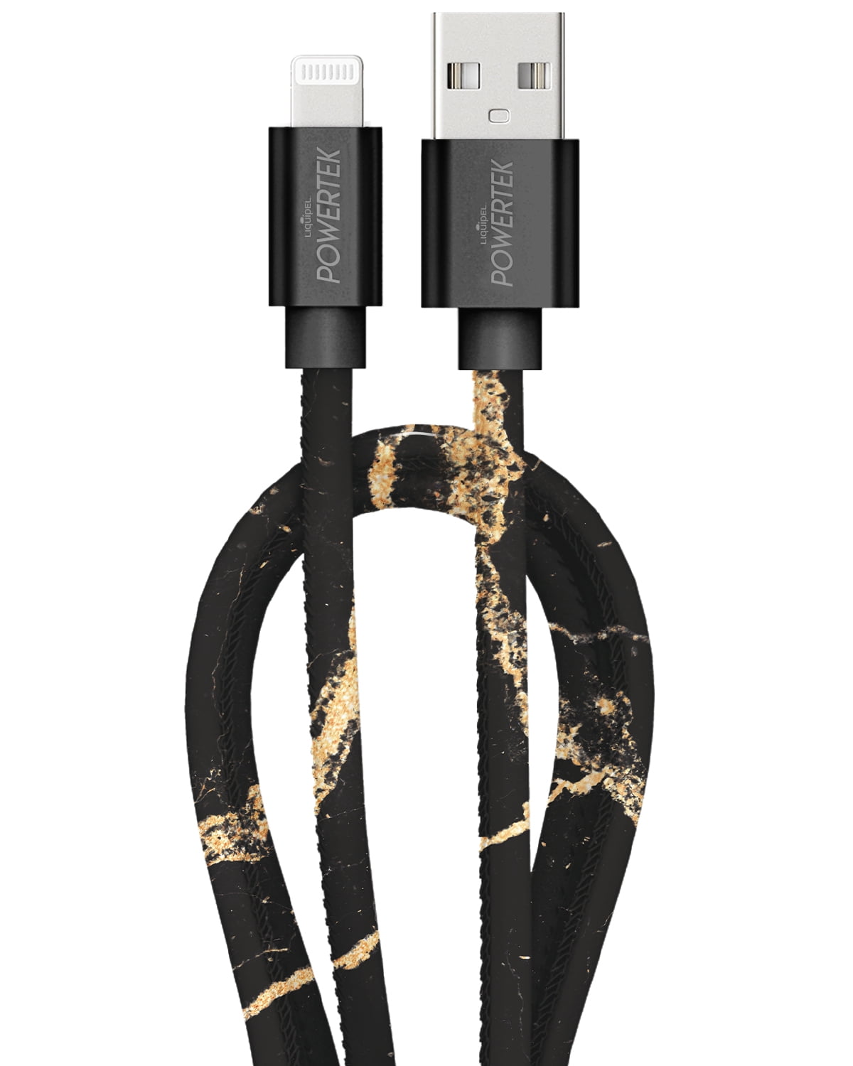 Liquipel Lightning Marble Cable - Black/Gold