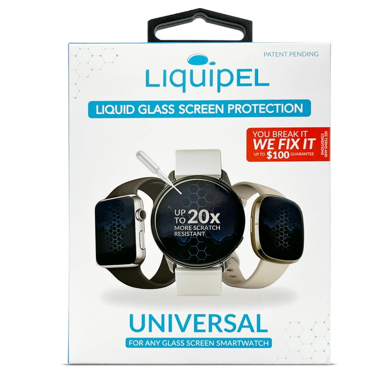  Liquid Glass Screen Protector Apple Watch 9H Hardness Universal  for Watches and Wearables with a “You Break It, We Fix It” $150 Protection  Plan by Liquipel : Cell Phones & Accessories