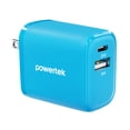 thumbnail image 1 of Powertek 20W USB-C PD + USB-A Dual Port Wall Charger, Blue, 1 of 7