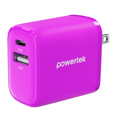 Liquipel Powertek 20W A/C Combo Wall Charger Light-Up - Purple
