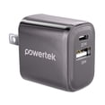 thumbnail image 1 of Powertek 20W USB-C PD + 18W USB-A Dual Port Wall Charger, Metallic Shine Pastel, Black, 1 of 6