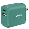 thumbnail image 1 of Liquipel Powertek 20W A/C Combo Wall Charger Woven - Green, 1 of 7