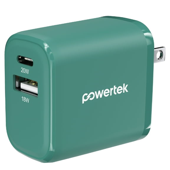 Liquipel Powertek 20W A/C Combo Wall Charger Woven - Green