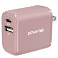 thumbnail image 1 of Liquipel Powertek 20W A/C Combo Wall Charger Woven - Pink, 1 of 7