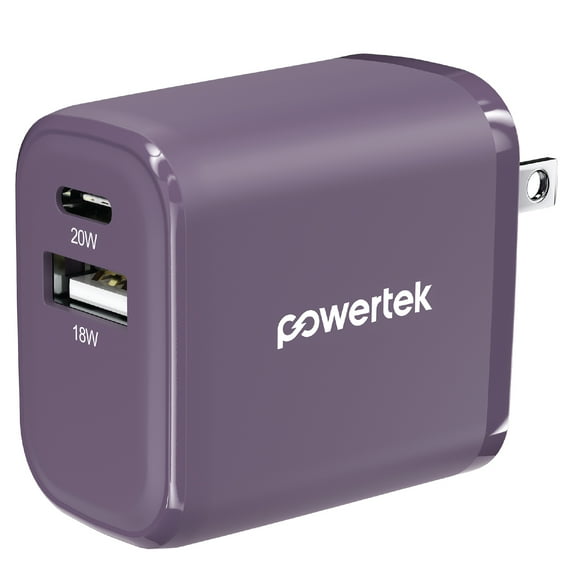 Liquipel Powertek 20W A/C Combo Wall Charger Woven - Purple