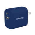 thumbnail image 1 of Liquipel Powertek 20W PD USBC and 18W USBA Dual Port Wall Block Charger, Type C Fast Charging Cube, Wall Power Adapter Plug, Two Tone Blue, 1 of 7