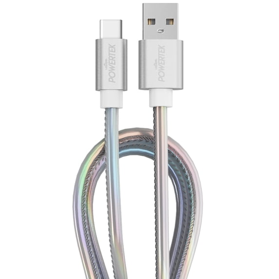 Liquipel Powertek 6' USB A to USB C cable, Silver