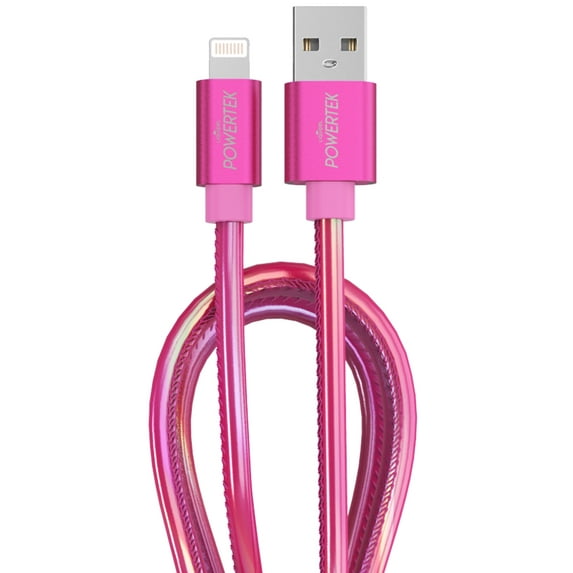 Liquipel Powertek 6ft Hot Pink Fast Charging/USB Cord Adapter Lighting Cables