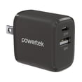 thumbnail image 1 of Powertek 20W USB-C PD + USB-A Dual Port Wall Charger, Carbon Design, Grey, 1 of 7