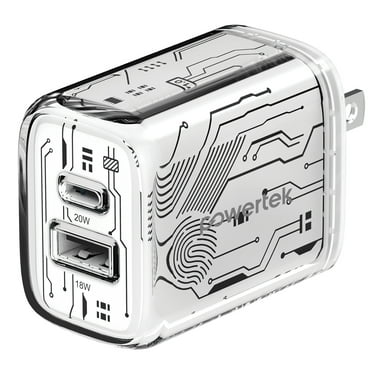 Liquipel Powertek Cleartek 20W Combo Wall Charger - White