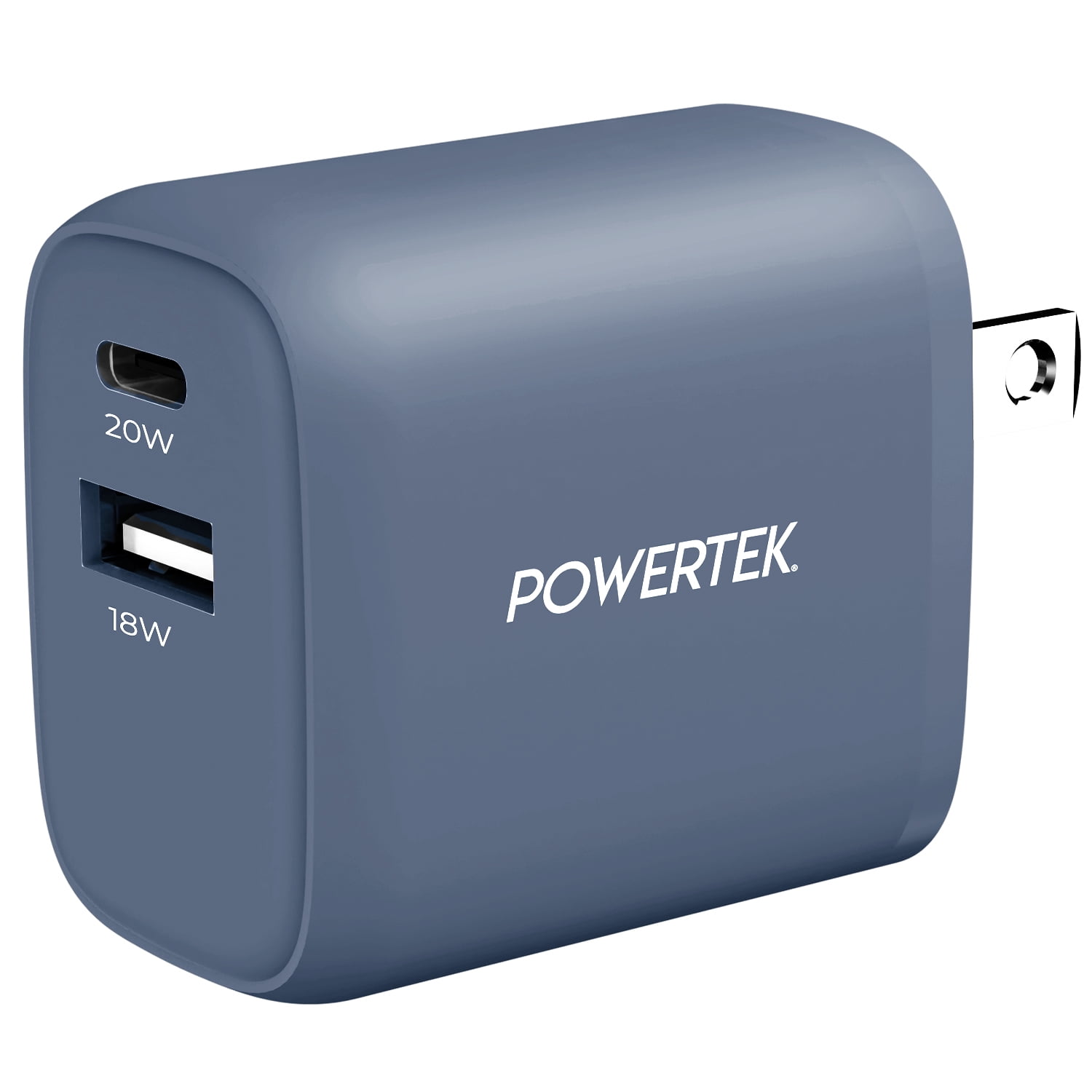 Liquipel Powertek Corduroy 20W Combo Wall Charger - Blue