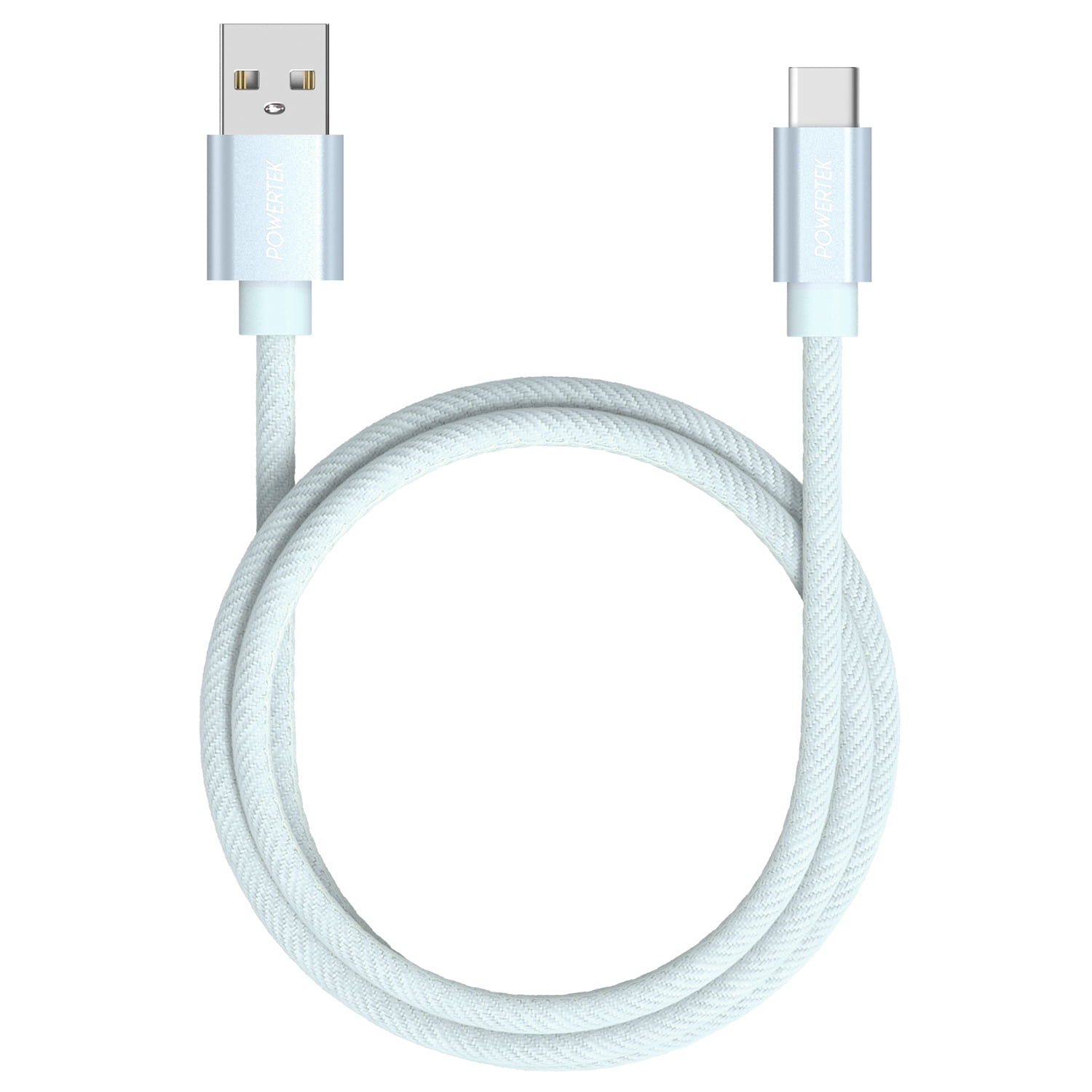 Liquipel Powertek Denim 6' USB-A to USB-C Cable, Light Blue