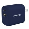 thumbnail image 1 of Denim Dual USB-A / USB-C Wall Charger - Dark Blue, 1 of 7