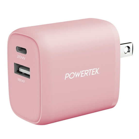 Denim Dual USB-A / USB-C Wall Charger - Pink