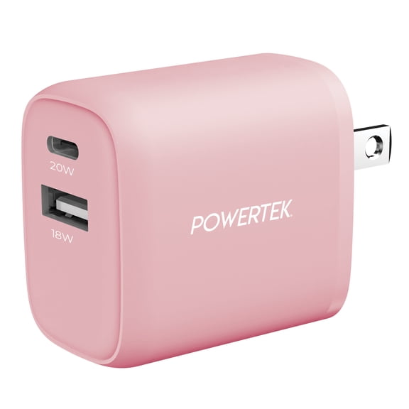 Denim Dual USB-A / USB-C Wall Charger - Pink