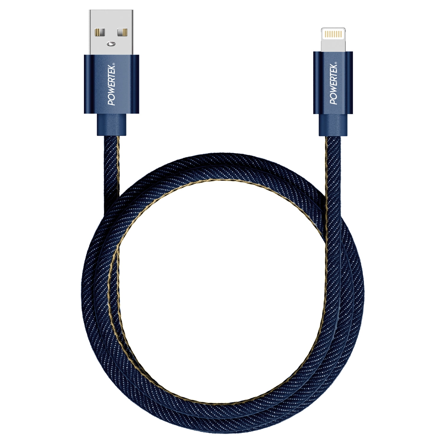 Liquipel Powertek 6' USB-A to Lightning Cable, Dark Blue