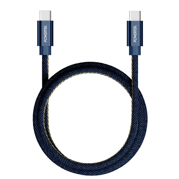 Liquipel Powertek 6ft USB C to USB C Cable, Dark Blue