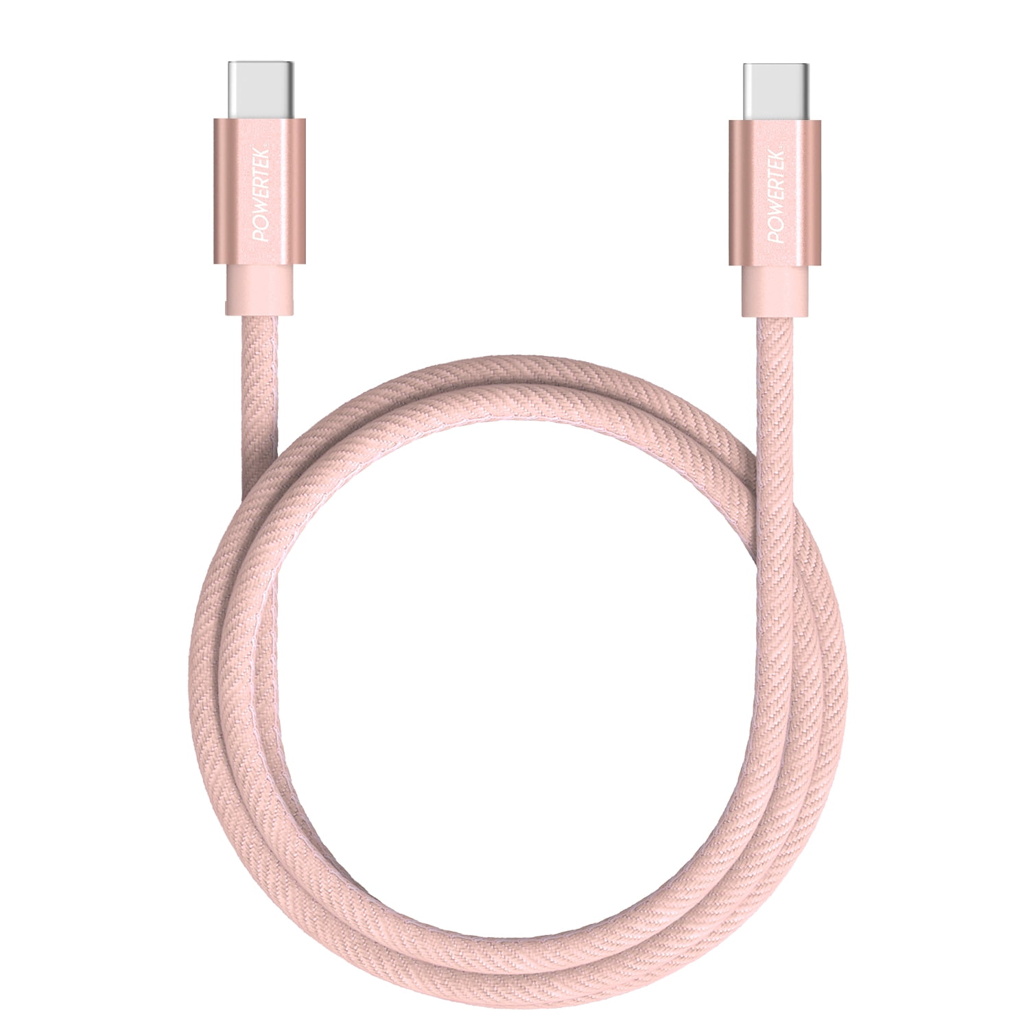 Liquipel Powertek Denim 6' USB-C to USB-C Cable, Pink