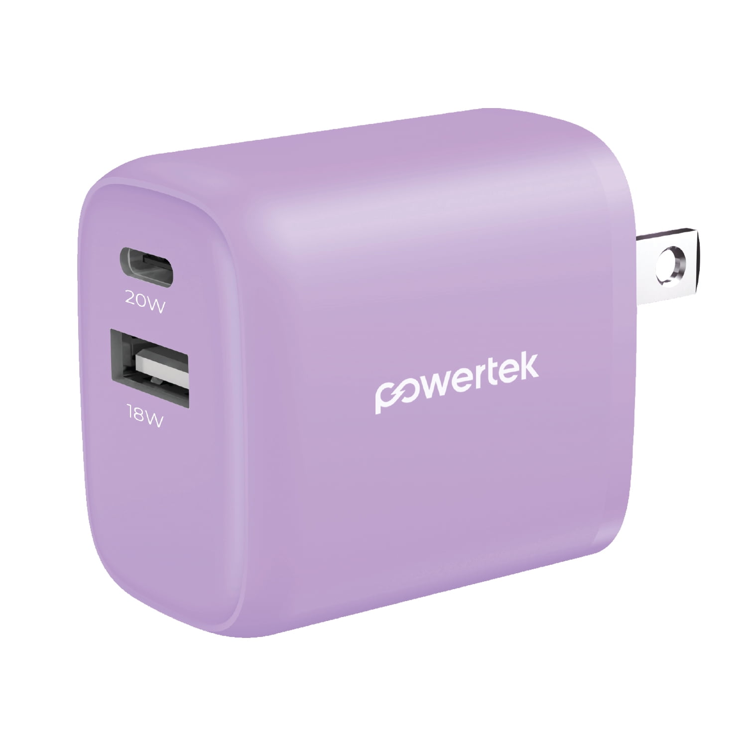 Liquipel Powertek Glow in the Dark 20W Combo Wall Charger - Purple