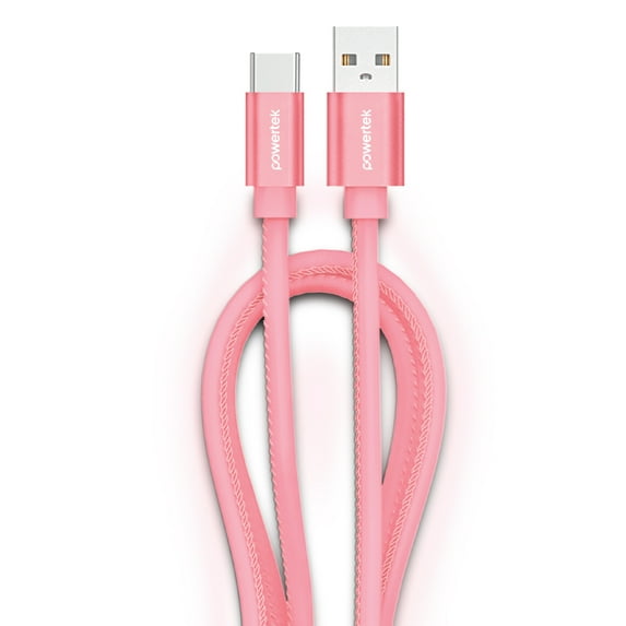 Liquipel Powertek Glow in the Dark USB-A to USB-C - Pink