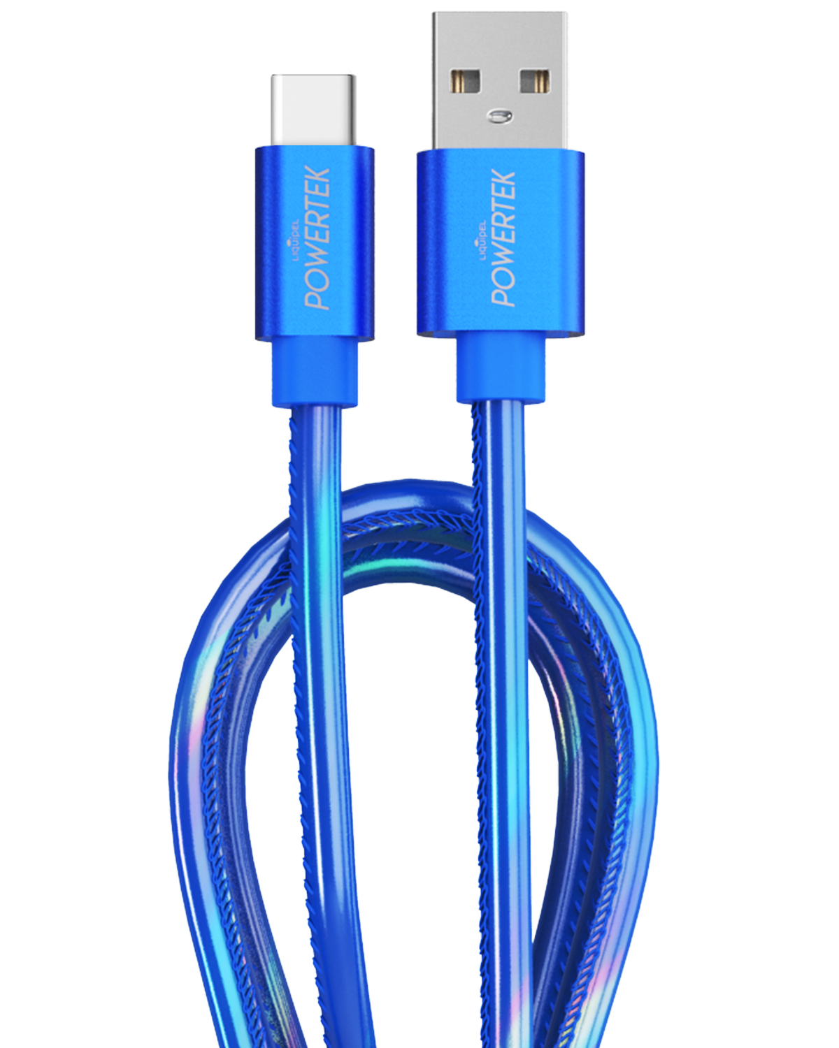 Liquipel Powertek Metallic Shine USB Type C Charger Cable, 6ft Fast Charging USB C Cord, Adapter